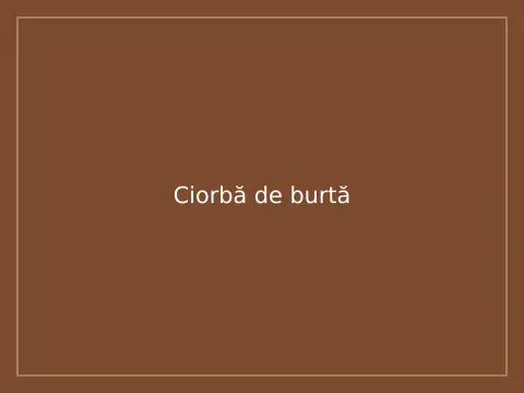 Ciorbă de burtă